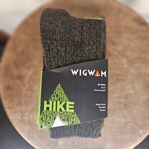 NWT! Wigwam El-Pine Rag Wool Hiking Socks, Green, Sz L